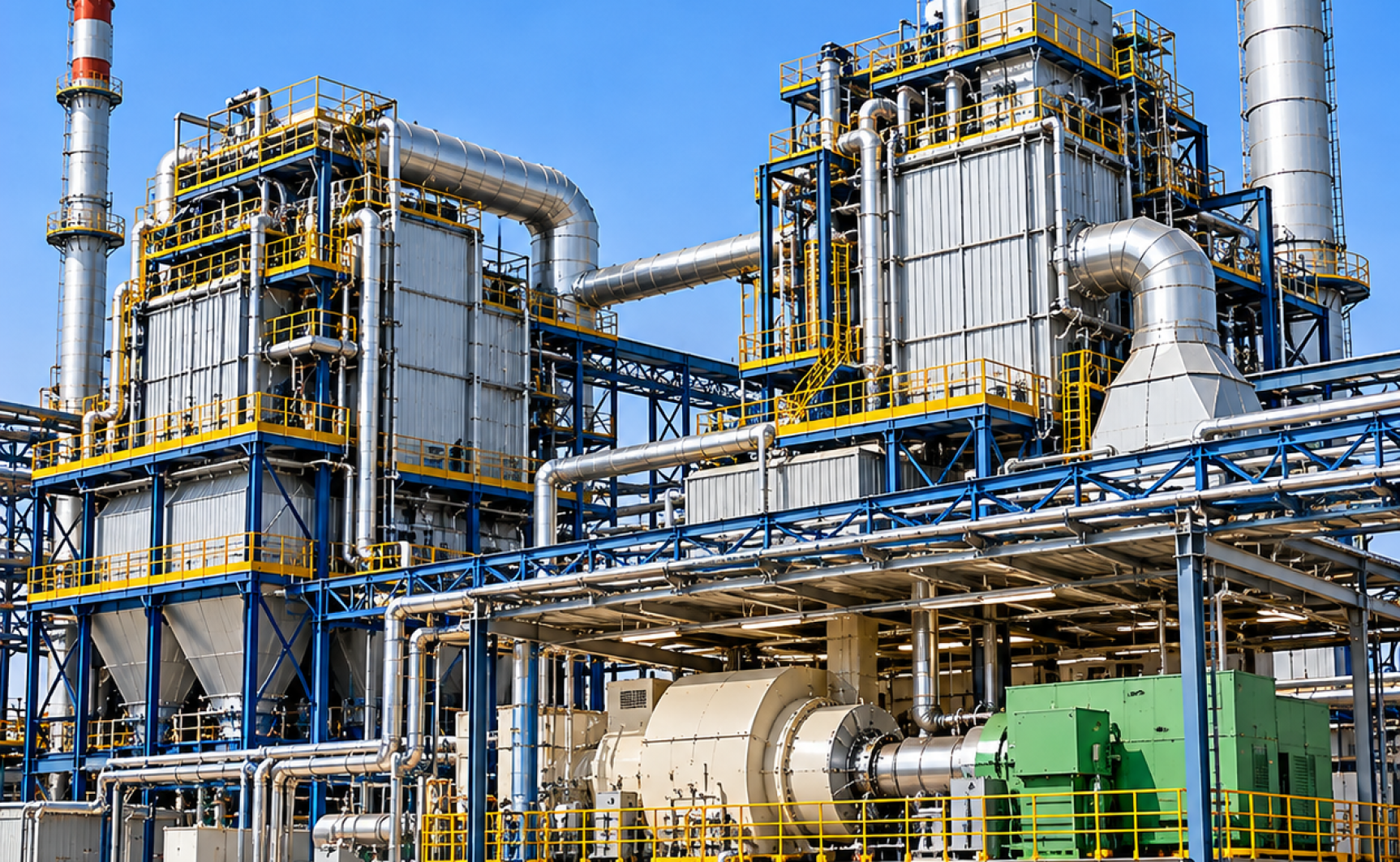 Industrial Power Plant Under Blue Skies